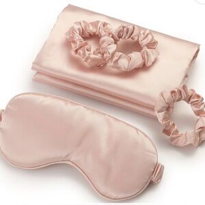 ZOË AYLA PINK Silky Beauty Sleep Set Pillowcase, Eye Mask, & 3 Scrunchies BNIB